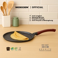 MOEGEN Grill Pan 30cm Granite Series Non-Stick Grill Crepe Pan/ BBQ Grill/ Crepe Roll-Up Risoles Mak