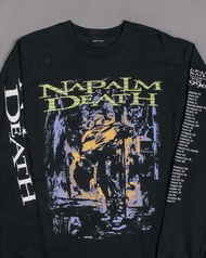 เสื้อยืดแขนยาว Napalm Death Nick Bullen สไตล์อเมริกัน Punk เสื้อผ้าทำงานฤดูร้อน ผ้าฝ้ายผสม พิมพ์ลายส