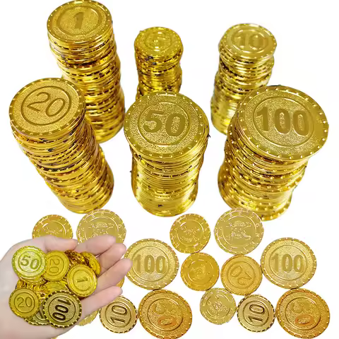 Pirate Gold Coins 5 10 20 50 100 Coins Kid Birthday Party Decoration Gift Fake Gold Kid Favor Game T