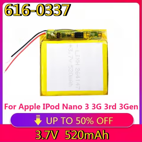 High Quality Replaceable 616-0337 Replacement Battery for Apple IPod Nano 3 3G 3rd 3Gen Generation 3