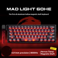 Madlions คีย์บอร์ด60 HE สำหรับเกมสวิตช์แม่เหล็ก8000HZ โครงกระดูก E-CNC กีฬา RT0.01 RGB 0.1 MS คีย์บอ