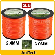 2.4MM / 3.0MM TALI RUMPUT Yellow Nylon BRUSH CUTTER NYLON TRIMMER LINE / Square Cut GRASS Trimmer / 