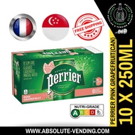 [SINGLE PACK] PERRIER PINK GRAPEFRUIT Sparkling Mineral Water 250ML X 10 (CANS) - FREE DELIVERY within 3 working days!