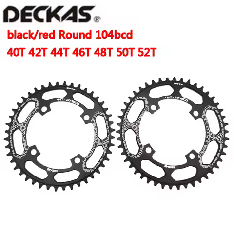 Deckas Round Bike Chainring 104BCD 32 34 36 38 40 42 44 46 48T 50 52 Tooth MTB Bike Mountain Bike Ch