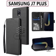 Case HP SAMSUNG J7 PLUS FLIP WALLET LEATHER WALLET LEATHER SOFTCASE PREMIUM FLIP COVER Saung Open Close FLIP CASE SAMSUNG J7 PLUS