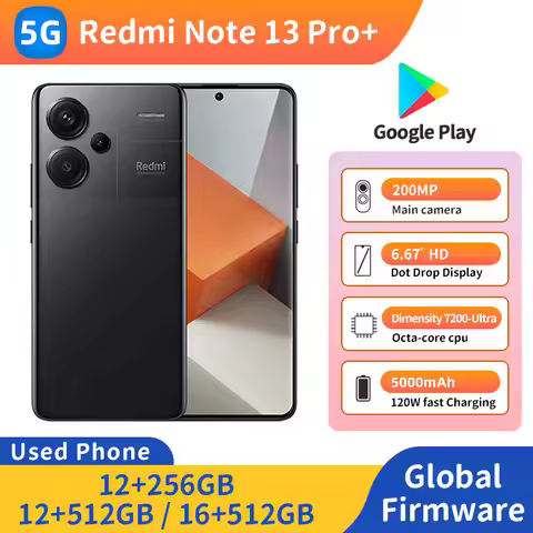 Redmi Note 13 Pro+ Plus 5G RAM 16GB ROM 512GB 6.67 inch 2712x1220px 120W 5000mAh Used phone