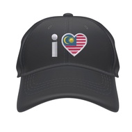I LOVE MALAYSIA CAP. 100% Cotton 6 Panel Caps