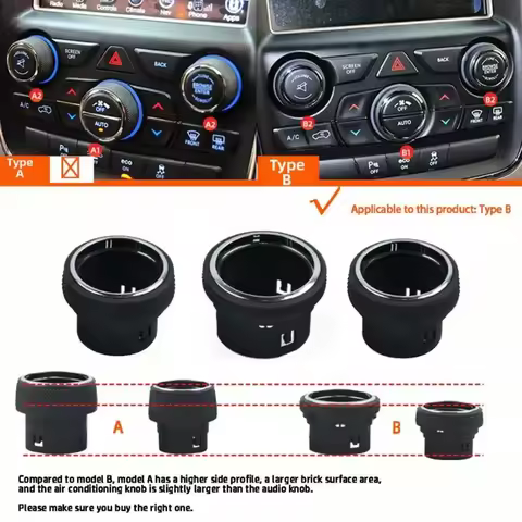 3 Pack Replacement AC Control Knob Radio Buttons for Jeep For Grand For Cherokee WK2 2014-2021 Style