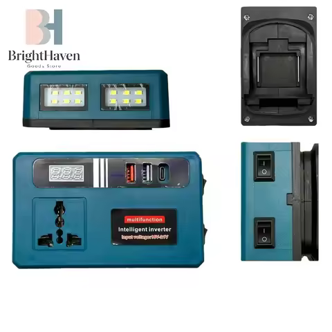 1Pcs LED Mini Intelligent Inverter Power Converter Portable 120W 21V Lithium Battery Inverter With 3