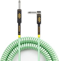 M MAKA Premium Guitar Coil Cable 30 Feet, Instrument Coiled Curly Cord for Guitar Bass, 1/4 inch Rig