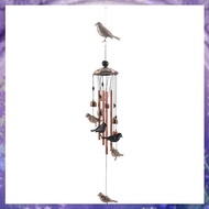 [P K A M] Bird Wind Chimes Waterproof Metal Wind Bells with 4 Aluminum Tubes 6 Bells Romantic Wind C