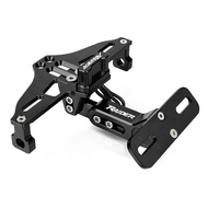 For Suzuki Raider R150 / Fi / Carb / J Crossover Adjustable CNC License Plate Bracket With LED Licen
