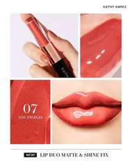 kathy New!!  Lip Duo Matte & Shine ลิปดูโอ (สูตรใหม่)290.-(ปกติราคา590) ลิปกระแต ปากฉ่ำวาวจูบไม่หลุด