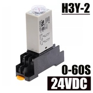 24VDC H3Y-2 Timer Relay 0-60s  Time Relay with Base Socket