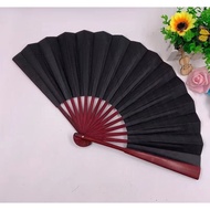hand fan silk bamboo fan black 13inches big fan black and brown