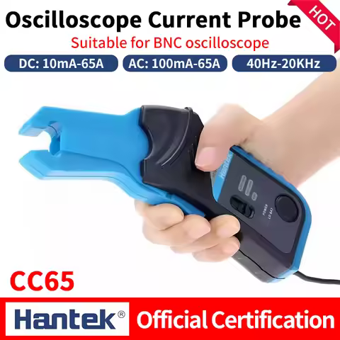 Hantek Oscilloscope current clamp probe CC65 AC/DC 20KHz bandwidth 1mV/10mA 65A with BNC plug