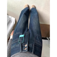 Hot yoyo - women's high-waisted baggy loose jeans culottes, wide-leg trousers, realpict