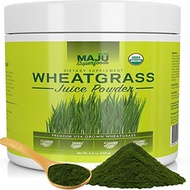 [USA]_Maju Superfoods Organic Wheatgrass Juice Powder: Grown in Volcanic Soil, No High Temperatures