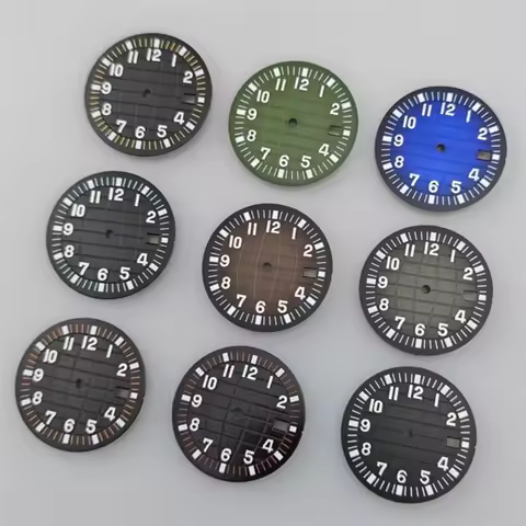 Customized NH35 Watch Dial 32mm Green Luminous Dial Fit For NH35 NH36 7S26 Movement 32mm Watch Surfa