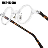 HEPIDEM Acetate Glasses Frame Men Famous Brand Design Retro Round Women Nerd Eyeglasses Iron Man Jap