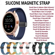 Ready Stock] Color Silicone Magnetic Strap for Fossil Gen 6 44mm Gen 5E 44mm, Men's Gen 5 Gen 4 Gen 