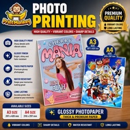 CUSTOMIZE PHOTO PRINT A4 and A3 SIZE (3pcs minimum order)