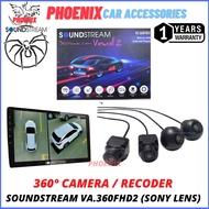 360° CAMERA ★ SOUNDSTREAM ★ Car Cam Recorder 3D Seamless Surround View AHD For Car Android Player Plug &amp; Play Front Rear Side Dashcam