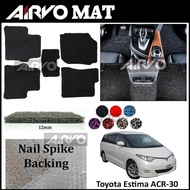 Airvo Toyota Estima ACR-30 12mm Customized PRE CUT PVC Coil Floor Mat Anti Slip Carpet Nail Spike Ba