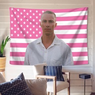 Drew Starkey  American Flag Wall Tapestry with Clips Polyester Tapestries Home Decor