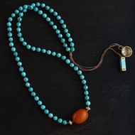 5mm天然綠松石 老臘棗珠項鍊多圈手鍊手串s