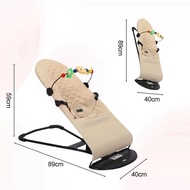 Brown Vibrating Bouncing Chair - Peewees Breathable Anti-sagging Back with Solid Steel Frame SMLH-AA