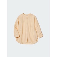 preloved uniqlo linen blend uniqlo collar mandarin blouse