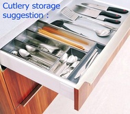 Stainless Steel Cutlery Tray Fork & Spoon Tray Kitchen drawer organizer cutlery tray
