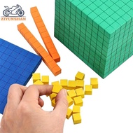 ziyunshan Ten Blocks Complete Set Kids Math Plaything Math Blocks Plastic Base Ten Set Cube Kids Mat