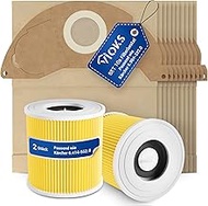 VIOKS Set of 10 paper filter bags replacement for Kärcher bags 6.904-322.0 + 2x vacuum cleaner filte