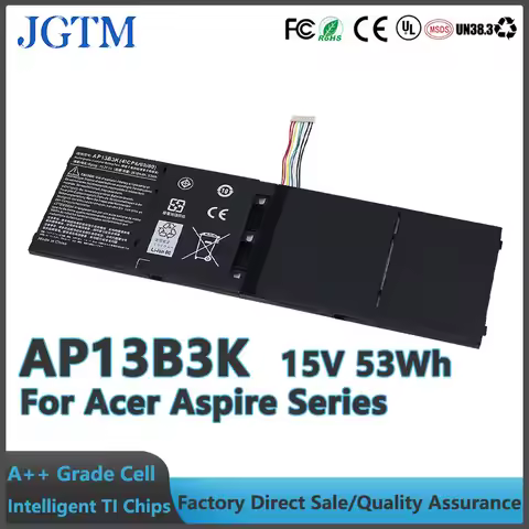JGTM AP13B3K 15V 53Wh Laptop Battery lithium ion batteries For Acer Aspire R7-571 R7-572 M5-583 V5-5