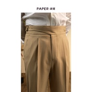 [Lightweight Drape] PAPER Siwan Khaki High Waist Straight Gurkha Pants Business Commuter Summer Trou