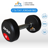 Jordan 5kg rubber gym dumbbells for gym support (1 piece)