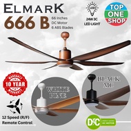 ELMARK 666B 66 Inches 726B 72 Inches DC Motor 6 Blade 24W 3C LED 12 Speed 6 Forward 6 Reverse Remote