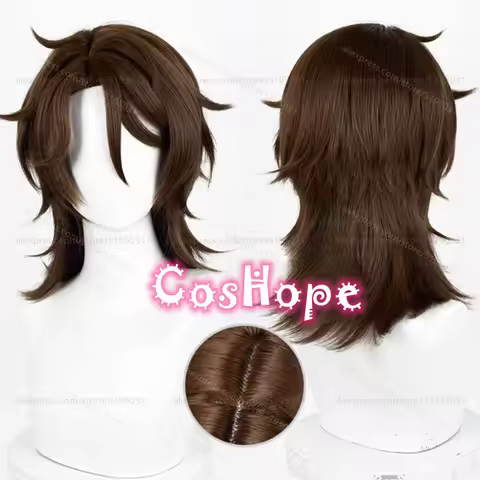 HSR Gallagher Cosplay Wig 38cm Short Hair Dark Brown Wig Cosplay Anime Cosplay Heat Resistant Synthe