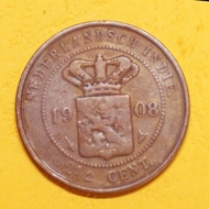 Uang  kuno coin  Nederlandsch Indie   2,5 sen  thn.  1908