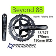 Prowheel Road Double Ounce Crankset 53/39t Black 170mm