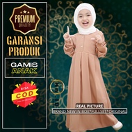 HITAM Children's Muslim Clothes Girls' Gamis Clothes Islamic Muslim Clothing Plain Simple Premium Mo