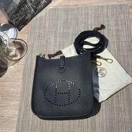 Hermes Mini Evelyn16 黑色 肩背包