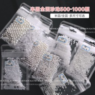 Nail Art 3D Jewelry Flat Pearl White Beige Japanese Beads Nail Accessories DIY 美甲饰品立体珍珠平底半圆形高亮不掉皮白色米