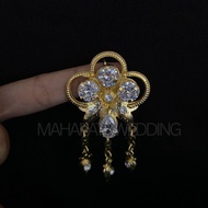 Diamond Stone Blangkon Brooch Blangkon Brooch/ Luxury American Diamond Stone Blangkon Brooch/