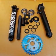 Bmx 3pc cranks subrosa with chainring alloy 25t /28t
