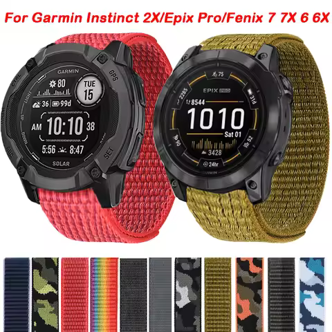 Watch Strap For Garmin Instinct 2X Solar Watchband Nylon 26 22mm For Garmin Epix Pro Gen 2 Fenix 6X 