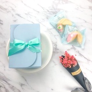 生日禮物 客製化幸運籤餅 幸福藍禮盒 幸運餅 星星黑巧克力 6入