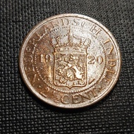 Netherland Indie Old Copper Coin 2 1/2 Cents Year 1920
